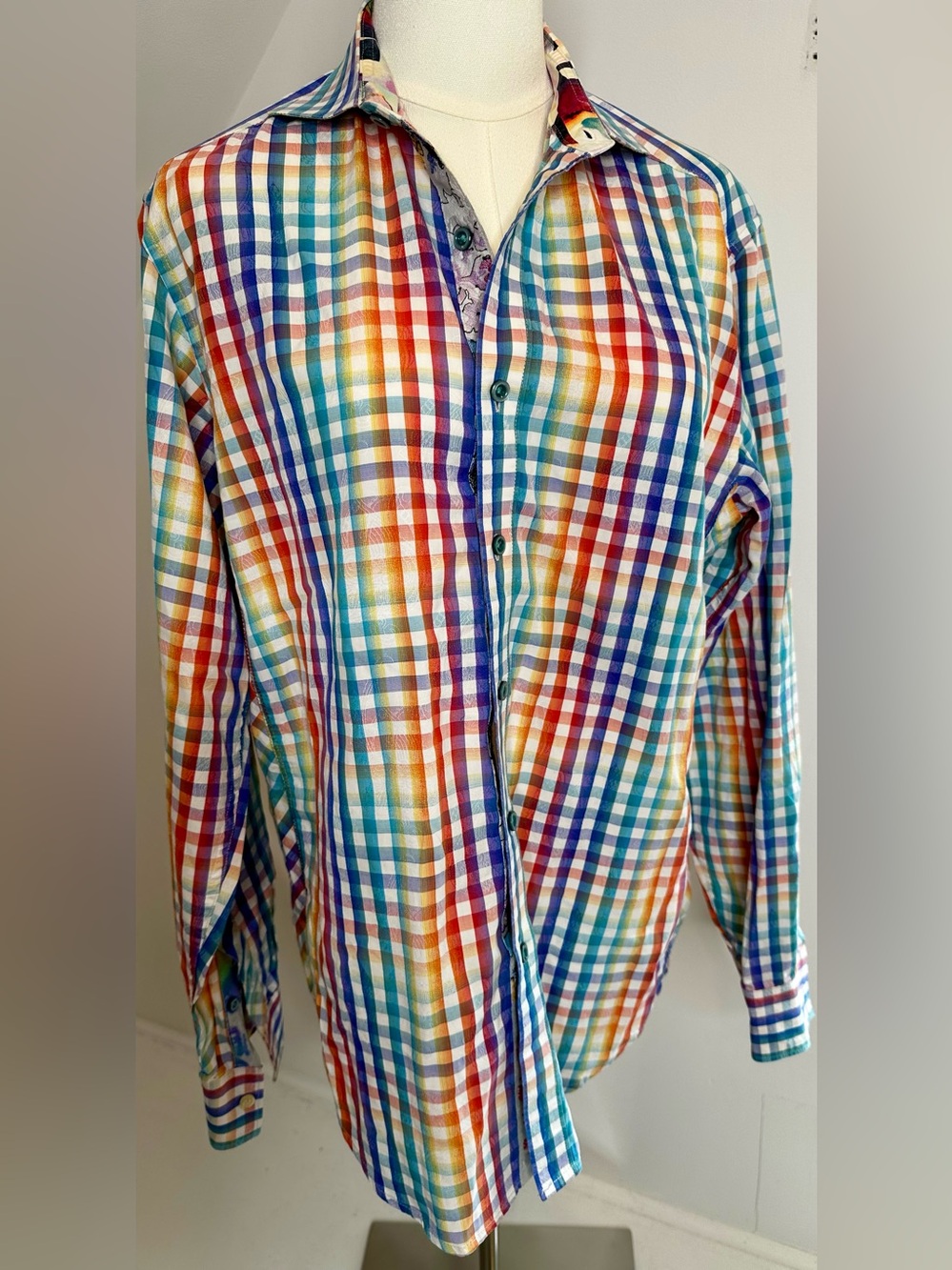Robert Graham Multicolor Plaid Classic Fit Cotton Button Down Shirt S
